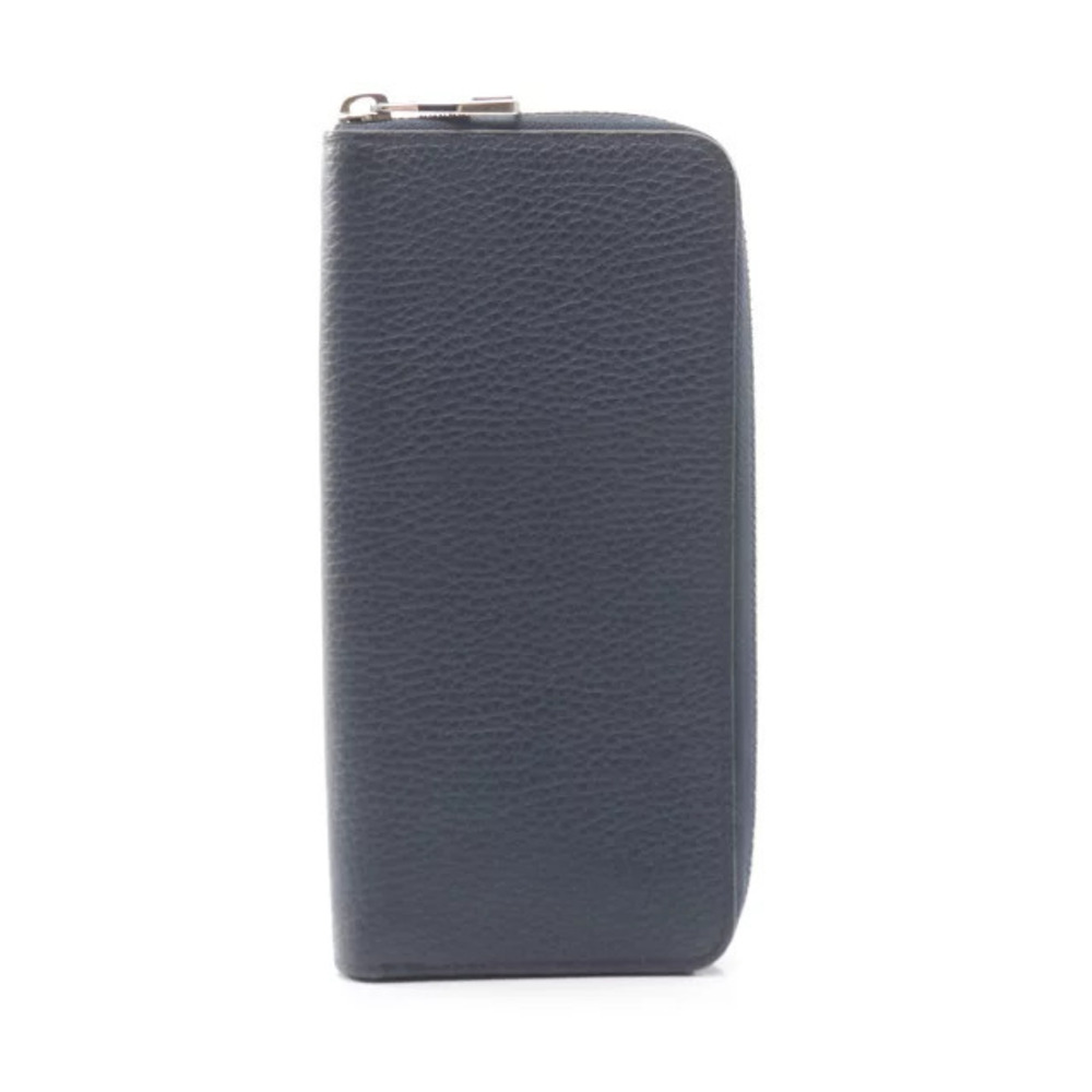 Louis Vuitton Zippy Wallet Vertical Round Long Taurillon Leather Navy Blue